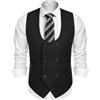 COOFANDY Men's Suit Vest Slim Fit Double Breasted Dress Vests Casual Business Waistcoat,Black,Large