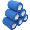 STpro Kinesiologia non tessuto coesivo elastico impermeabile atletico Alleray testato bendaggio flessibile 7.5 cm * 450cm, 6 rotoli, blu