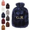 Generico Borsa dell'Acqua Calda Personalizzata Ricamata con Copertura Peluche Finto Coniglio 2L Capacità Antiesplosione 33x19cm per Mani Calde e Regali Natale#2