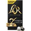 L'Or Capsule Caffè Espresso Ristretto - 80 Capsule in Alluminio - Intensità 11 - Compatibili con Macchine Nespresso®* original - 8 pacchetti da 10 capsule