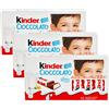 CAIYA 3X Kinder Cioccolato Barrette di Cioccolato Finissimo al Latte con Ripieno al Latte 16 Barrette 200g [3 Confezioni]