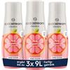 SodaStream Sciroppo 3x Pink Grapefruit senza zucchero, 1x bottiglia produce 9 litri di bevanda pronta, preparato in pochi secondi e sempre fresco
