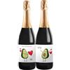 Bottle-Up Couple wine bottiglie personalizzate di Prosecco DOC per San Valentino, bomboniere, regalo per innamorati e coppie, anniversario di fidanzamento e di matrimonio (Avocado, 0,75 L)