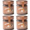 ZeroCal - Dalia Crema di nocciole e cacao (4x200g) con 66% di nocciole - senza aggiunta di zuccheri e Vegan - prodotto artigianale italiano