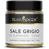 ITALIA SPEZIE - Sale grigio di Guerande in grani - Vasetto da 200g, Sale Celtico o Bretone, sale naturale 100% non raffinato.