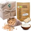 HeldenPilz Tempeh Starter Set con 1 kg di soia sbucciata (cultura Rhizopus Oligosporus) - Totale fino a 75 kg di tempeh da produrre da soli