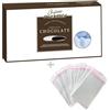 Doni Bomboniere Kit Confezione 1Kg Confetti Gusto Cioccolato Ricoperti colore Celeste + 50 pz Bustine Portaconfetti Trasparenti per Battesimo Nascita Compleanno Bimbo Made in Italy