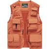 YAOTT Uomo Giacca Multi-tasche Gilet Multitasche Esterno Fotografia Ad Asciugatura Rapida Gilet Senza Maniche Leggero Traspirante Panciotto Safari Lavoro Reporter Gilet Attività All'aperto,Arancione,XXL