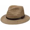 Stetson Cappello di Paglia Denvaron Traveller Uomo - Cappelli da Spiaggia Estivo con Fascia in Pelle Inverno Autunno/Inverno - XL (60-61 cm) Marrone-mélange