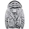 Wenchuang Uomo Felpe con Cappuccio Giacche Invernali Caldo Spesso Zip Cappotto Hooded Sweatshirt Grigio XL