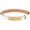Moschino Cintura couture opaca bianca con logo piccolo oro tg 46