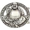 BELTINGER Fibbia per cintura Buddha 4,0 cm | Fibbia intercambiabile per cintura 40mm massiccia | Cintura intercambiabile fino a 4cm | Argento