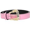 Versace JEANS COUTURE Cintura rosa da donna con fibbia baroque logata (80)