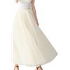 Generic Gonna Ampia a Vita Alta da Donna Gonna a Rete con Cintura Elastica Gonna a Sbuffo Tutu da Festa (Beige, One Size)
