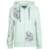 Full Volume by EMP Donna Giacca con Cappuccio Verde Menta con Farfalle M