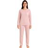 Corredocasa Pigiama Donna in Caldo Cotone, Made in Italy - Pigiama Morbido e Traspirante - Due Pezzi con Maglia e Pantalon - Ideale per l'Inverno (IT, Testo, XL, Regular, Regular, Rosa)