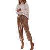 Duohropke Pantaloni con paillettes da donna oro pantaloni con paillettes da donna argento pantaloni casual eleganti pantaloni estivi larghi pantaloni da jogging glitterati con coulisse pantaloni da