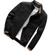 QCBH Giacca da uomo in cotone con collo alto. Giacca slim fit. giacca leggera da uomo primaverile cappotto stagionale