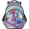 RPLIFE - Zaino drago arcobaleno per bambini dai 3 agli 8 anni, zaino scuola elementare, 15 pollici, Drago arcobaleno, Chica