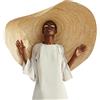 Lomsarsh Cappello Grande Donna,Moda fotografia Oversize Pieghevole Parasole Di Paglia - Tesa Larga Da Sole Estate Da Spiaggia