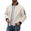 Generic Giacca da uomo vintage con colletto alla coreana autunno inverno nuova giacca spessa esterna calda a nido d'ape, cachi, 3XL