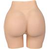 Tex-Eorey Mutandine Imbottite in Silicone Realistiche Rinforzatore Modellante per Il Corpo dei Glutei E dei Fianchi Biancheria Intima con Culo Finto per Donne,White (1.2cm),One Size
