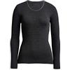 con-ta Maglia termica a maniche lunghe in cotone naturale, comoda, da donna, in diversi colori, taglie dalla 36 alla 50 alla 4XL, Nero zigrinato., 42