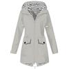 Generico Giacca Antipioggia Donna Giacca Pioggia Donna Lunga con Cappuccio Regolabile e Tasche, Impermeabile Leggero e Pieghevole per Viaggi, Trekking Leggero e Outdoor