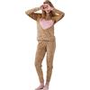 Noidinotte; more than pyjamas Noidinotte - Pigiama Donna ciniglia Felpata - Soft Touch Articolo Animalier - L Beige