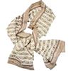 GUESS Sciarpa da Donna in Poliestere, Motivo Catene Oro e Logo, Beige e Bianco, 60 x 180 cm
