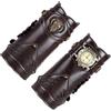 Baoblaze Protezioni per Le Braccia in Pelle PU, Bracciale Steampunk con Orologio, Cavaliere Retrò, Braccialetti Medievali per Halloween