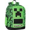 Batman Zaino Scuola Minecraft Verde Nero Organizzato Rotondo 40x30x20 cm + Omaggio Mini Cubo