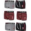 Milan Boxer Uomo Originale Uomo Cotone Intimo Uomo Sexy Boxer Uomo Ottima qualità Italian Style (XL, Nero Rigato Gris Mel 6 Boxer)