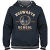 cotton division HARRY POTTER Hogwarts School Unisex Felpa con Cappuccio Blu Navy 140 100% Cotone Regular