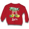 Generico Felpa Maglione Natalizio per Bambini e Ragazzi Nero Bianco Rosso in Caldo Cotone Maglia Natalizia Bimbi Personalizzata con Nome Scarpette Elfo Idea Regalo Originale e Divertente