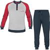 Igam Pigiama Uomo Lungo SERGIO TACCHINI Cotone Caldo Interlock 3 Modelli (Grigio Chiaro Art.822 - XXL)