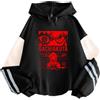 Charous Anime GACHIAKUTA Cosplay Rudo Cartoon Stampa Felpa Casual Splicing Colore Addensare Morbida Felpa Per I Fan Manga, Nero , M
