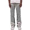MILANG Baggy Jeans da Uomo, Pantaloni in Denim con Patchwork e Schizzi d'Inchiostro, Streetwear Larghi Y2K Flared Jeans Stile Hip Hop