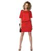 Futuro Fashion® - Vestito Donna Extra Corto a Tunica - Maniche Corte - Scollo a Barchetta - Taglie Plus dalla 40 alla 50 - FM17 - Rosso - 46 (XL)