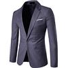 Generic Giacca da uomo con un bottone Slim Fit Sport Coat Business Daily Men Casual Suits Set, Grigio scuro, XXL