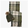 Barbour LGS0077GN51 Saltburn Beanie & Tartan Scarf Gift Set