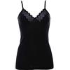 GICIPI (3pz) Canottiere Donna con Forma del Seno Incrociate Ricamate Top in Cotone Filo di Scozia (3pz) (IT, Testo, L, Regular, Regular, Nero)