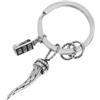 NADIR Portachiavi Marlù 33PC003-N Acciaio Silver con Corno Portafortuna