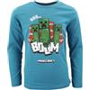 Minecraft Maglia manica lunga Creeper, turchese, 116 cm