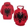 Generic Unisex【Felpa con Cappuccio】 Stampa Albania Bandiera Giacca Sportiva Felpa Giaccone Taglio Largo Abbigliamento Casa Windproof Caldo Tasche Grandi Pratica Versatile Casual Comfort Un Capo Tanti Usi