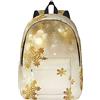BHCASE Zaino casual leggero - Borsa in tela elegante e resistente per scuola, all'aperto e uso quotidiano, stampe natalizie in seta dorata, Nero , S
