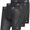 adidas Performance Mesh Boxer Brief Underwear (3-Pack) Engineered for all Day Comfort, Soft Breathable Fabric Corti, Drift Onix, Nero/Nero, M (Pacco da 3) Uomo