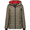 Geographical Norway Astana Lady - Parka Caldo Donna L'Autunno-Inverno - Cappotto Cappuccio Pelliccia Sintetica - Giacca Antivento Lunga - Abito Ideale Donne Eleganti (Cachi L-taglia 3)