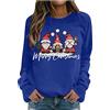Generico Maglia Donna Elegant Taglia Forti alla Moda Felpa Stampato Senza Cappuccio Pullover Tops da Natale Manica Lunga Grinch Natale Stampato per Il Tempo Libero Sportivo Felpa Maglie di Natale Donna