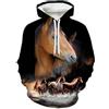 famesale Western Cavallo Equitazione 3D Stampato Donne/Uomini Felpa Moda Felpa con Cappuccio Manica Lunga con Cappuccio Maglione Top con Tasca